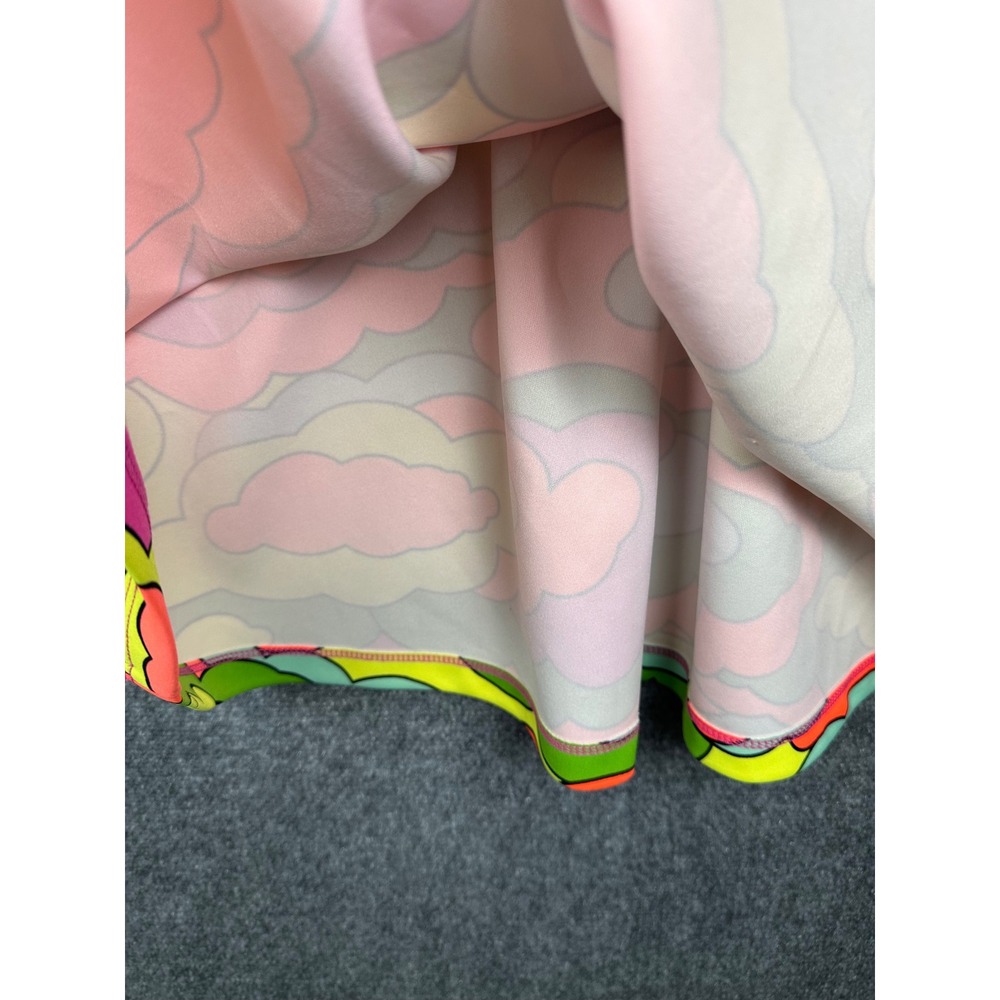 L'Amour Nanette Lepore XS Cloud Print Mini Dress Rainbow Psychedelic Mod Pop Art - Picture 9 of 14